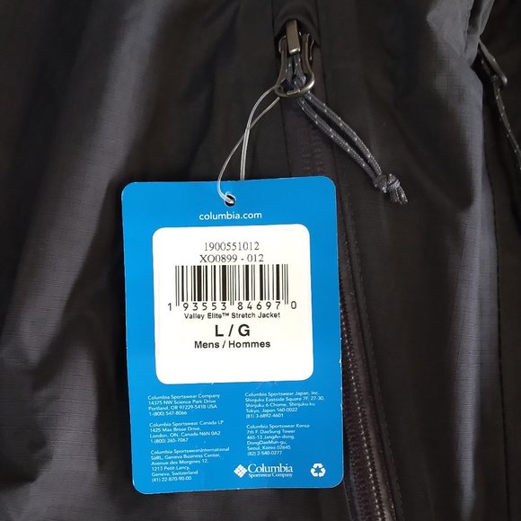 🆕Columbia Men's Valley Elite Stretch Jacket, Large -Black. Brand NEW, Authentic - Picture 3 of 7
